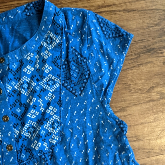Lucky Brand Blue Boho Top - Picture 3 of 7